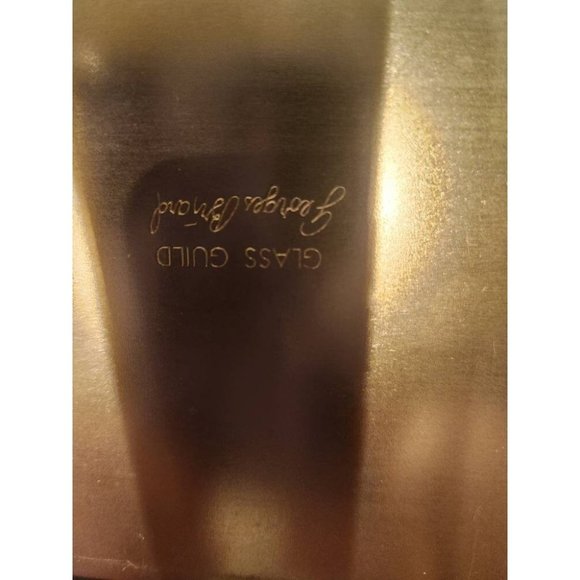 MCM Vintage Signed Georges Briard Blue Green Glass Guild Square Mosaic Tray - Picture 6 of 6